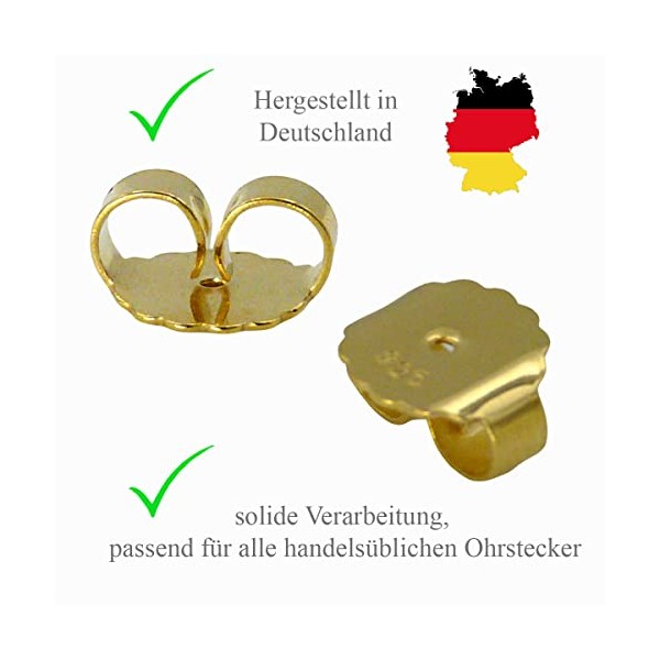 XXL Verschluss f√ºr Ohrstecker Gold Silber 925, 10mm Ohrmutter f√ºr