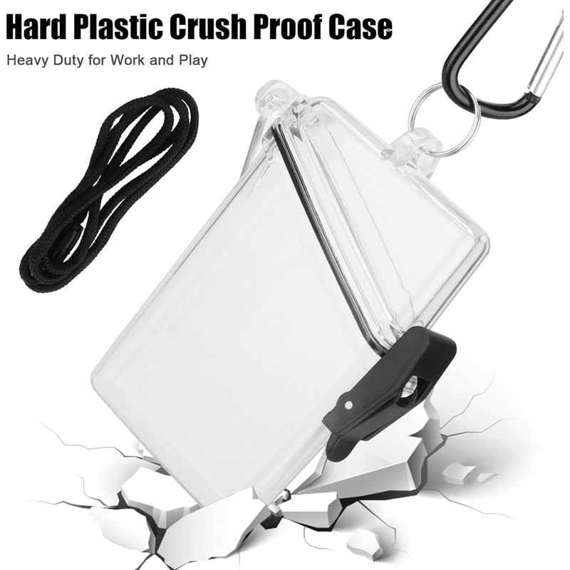 GOUDOGEDC Transparent Waterproof ID Card Badge Holder with Lanyard and