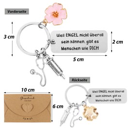 COLOFALLA Nurse Gift Keyring with Envelope Nurse Accessories Doctor Gifts Doctor Key Ring Syringe Pendant (Syringe)