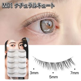 CLEAREYELASH Natural False Eyelashes 3D 3D Matsueku 5 Pairs (M01 Natural Cute)