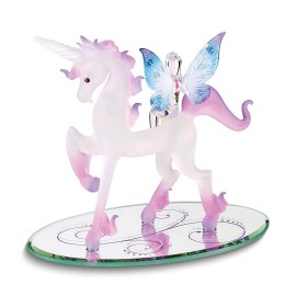 Glass Baron Magical Unicorn and Fairy Glass Figurine