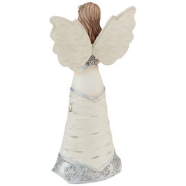 Pavilion Gift Company Love You Mom-A Mother Child's Hand for A Short Heart Forever 7.5" Angel Holding Flowers, 7.5 Inch, Beige