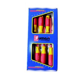 Fumasi Set of 6 Phillips® Screwdrivers and Slotted Screwdrivers Insulated 1000V IEC 60900