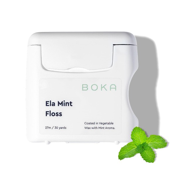 Boka Ela Mint Woven Dental Floss, Made from Natural Vegetable Wax, Teflon-Free and Petroleum-Free, 30 Yards of Waxed Floss (Pack of 1)