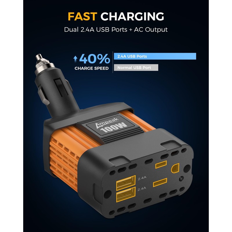 GOOSDA Ampeak inversor de Potencia DC 12V a 110V AC