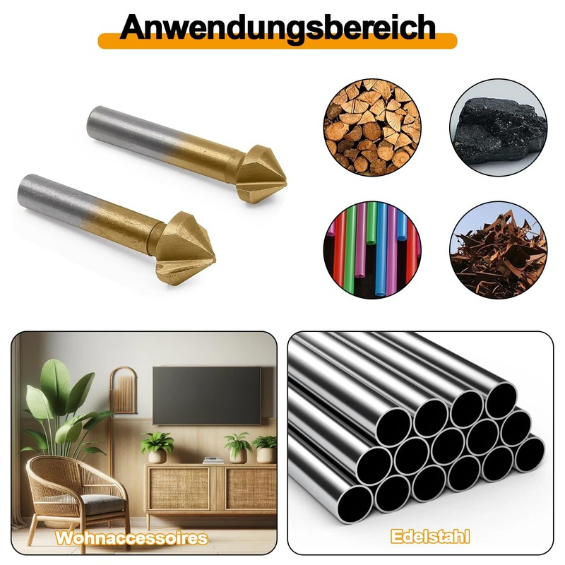 Countersink Set, 6 Pieces Countersink Metal, Countersink Set, Countersink Set,