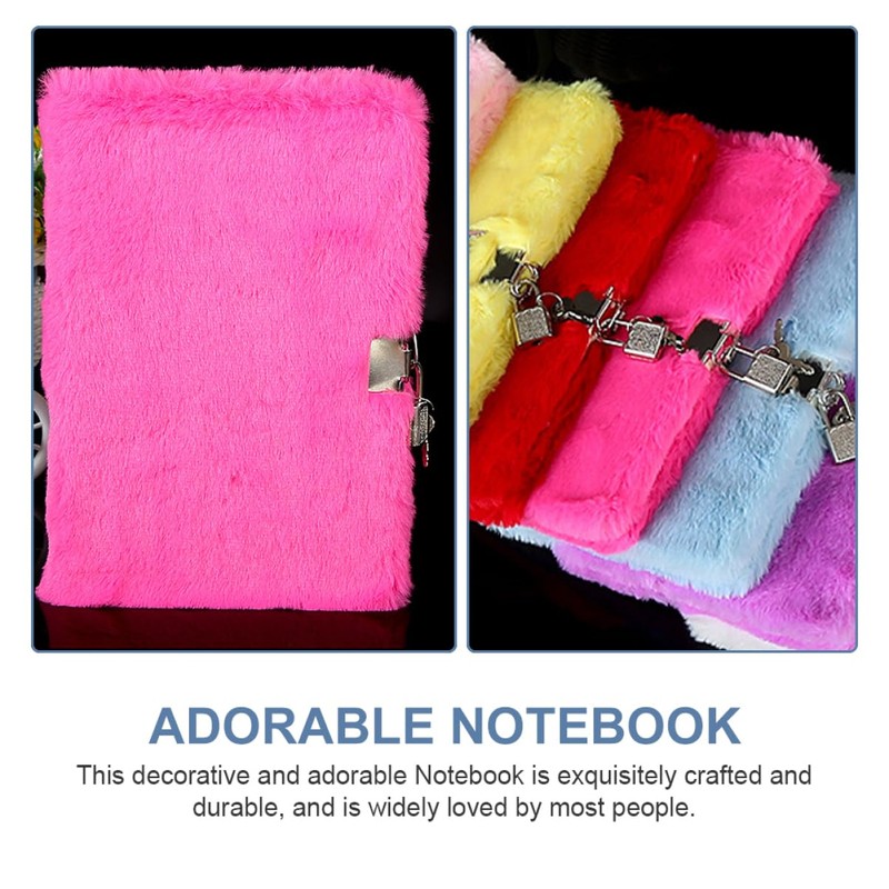 Kisangel Adorable Plush Notebook with Lock Cute Diary for Girls