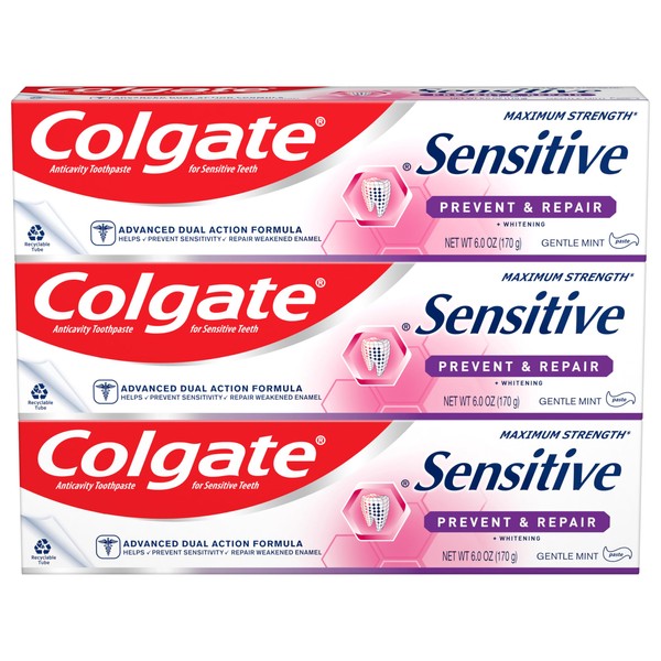 Colgate Colgate Sensitive Toothpaste with Whitening, Prevent and Repair, 6