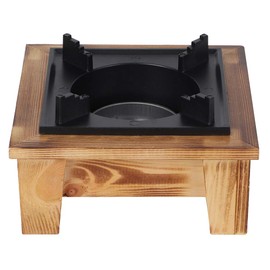 BHDD Barbecue Stove, Portable Tabletop Korean BBQ Grill Camp Griddle Hot Pot Stove Camping Alcohol Stove Griddle Hibachi Grill Indoor Furnace Kitchenware, with Wooden Shelf, for Outdoor Picnic