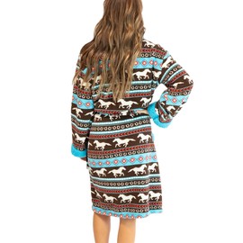 Lazy One Horse Fair Isle Ultra-Cozy Bathrobes for Women (S/M)