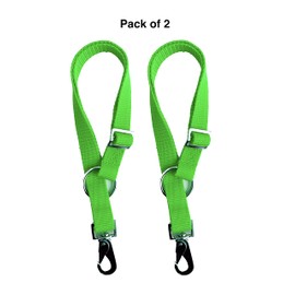 Majestic Ally Pack of 2 Horse Water Bucket Strap Hangers - Adjustable 18” to 30” Length – Practical and Easy Design for Indoor or Outdoor Use (Light Green)
