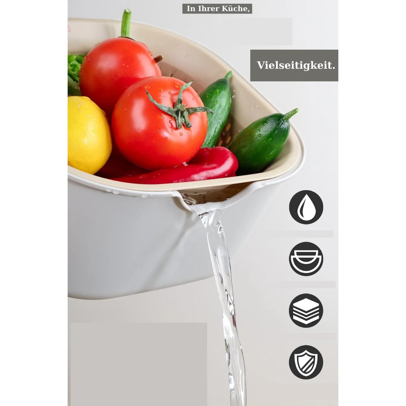 IDOBY 5 Piece Multipurpose Kitchen Set - Mixing Bowl, Strainer,