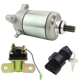 SOARIDER Starter Motor & Ignition Key Switch with Relay Fit for Polaris Magnum 325 engine