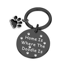 PLITI Golden Poodle Gifts Dog Mom Gifts Dog Dad Gifts Dog Lover Gifts Pet Parent Gift for Couple Dog Owner Gifts Labor Doodle Gifts Home Is Where The Doodle Is Keychain (Home Is Doodle blCA)
