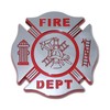 Elektroplate Firefighter Support Red Accent Chrome Auto Emblem