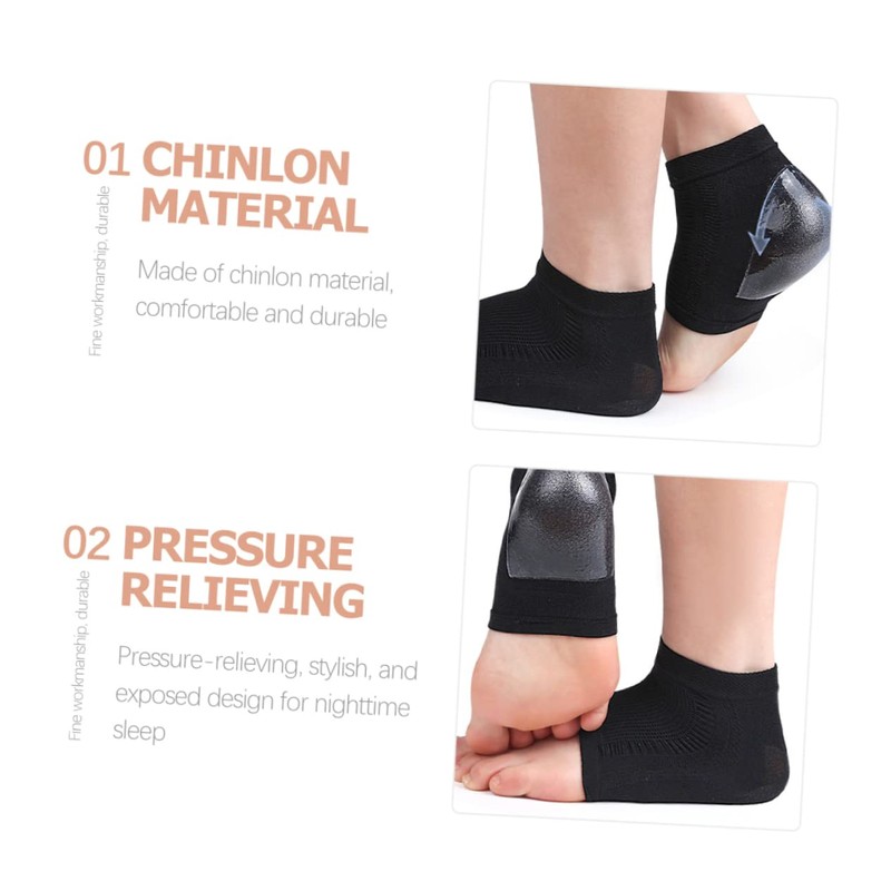 Healvian 8pairs Moisturizing Gel Heel Socks Breathable Heel Protectors for