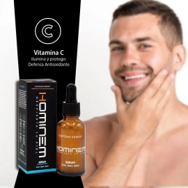 HOMINEM Srum Facial Cooling Effect Hombre 30 ml Vitamina C Cafena Mentol Dawnergy y cido Hialurnico Hidratante Revitalizante y Anti-Fatiga            