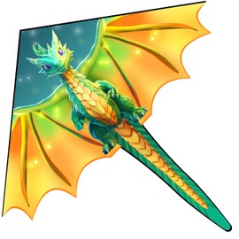 Xida Dragon Kites for Kids Ages 4-8, Easy to Fly Kites for Kids and Adults, Beginner Kite for Boys and Girls, Kite Handle and String Included, Easy Assembly Beach Kite for All Ages