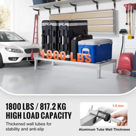 Happybuy Aluminum Dunnage Rack, 48” x 20” Commercial Food Floor Rack, 8” Off the Floor, 1800 lbs Capacity All-Welded Aluminum Storage Rack, for Storage in Restaurants, Kitchens, Garages and Vehicles