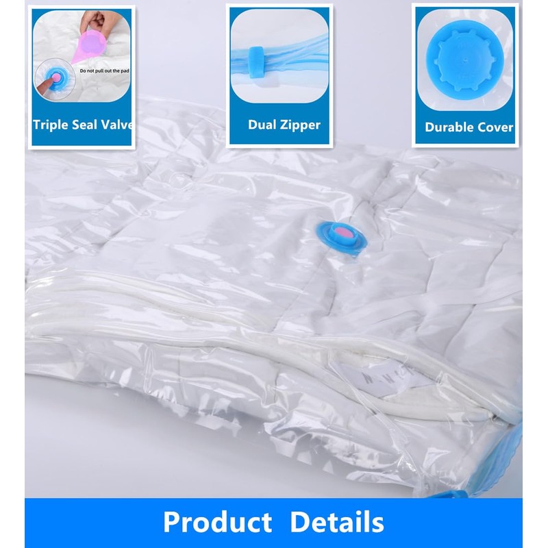 DERICOR Vacuum Bags Vacuum Clothes Bag Storage Bag Reusable Vacuum