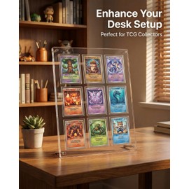 9-Card Acrylic Trading Card Display Frame, Wall or Desktop Stand