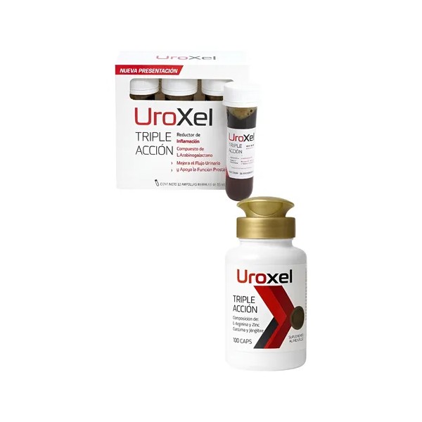 Uroxel Ampolletas + Capsulas Pack Suplemento Argum Próstata Sabor Sin