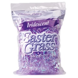 Iridescent Color Easter Grass Spring Shred Plastic Gift Basket Fill, 2 oz, Purple