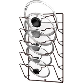 Simple Houseware Wall Door Mounted Pot Lid Rack, 9.5" Wx4.5 Dx17.2 H, Bronze Finish