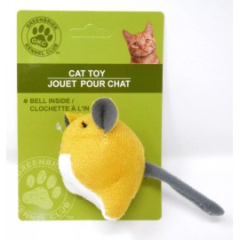 Greenbrier Kennel Club Plush Cat Mouse Toy w/ Rattle/Bell Grey Tan White~ Choice - Tan