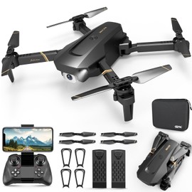 4DRC V4 Mini Foldable Drone with Camera - 1080P HD Drone with Stable Hover, Gravity Control, Auto-Follow, Trajectory Flight,One Key Take Off, 2 Batteries, Drones for Adults Kids