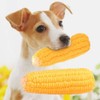 Rzcin Yellow Pet Dog Puppy Latex Corn Shape Squeaky Bite-Resistant