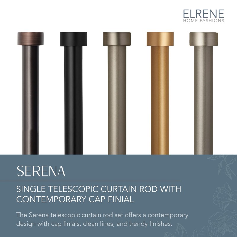 Elrene Home Fashions Serena Single Curtain Rod for Curtains and