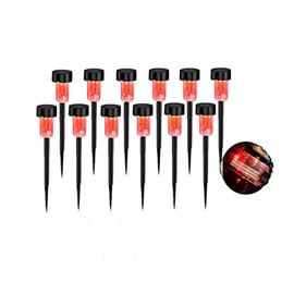 NEWOTE 12PCS Red LED Outdoor Plastics Garden Solar Powered Landscape Light Lamp Patio Lawn Decoration Lights