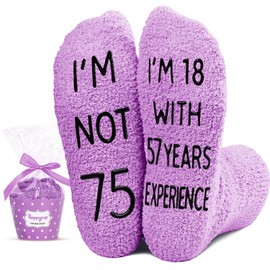 HAPPYPOP 75th Birthday Gift Ideas - Socks for 75 Year Old Lady, Best Gifts for Older Women Over 75