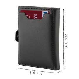 TRUSADOR Verona Leather Wallets for Men & Women Trifold Slim Front Pocket RFID Wallet (Black, Without Coin Pocket)