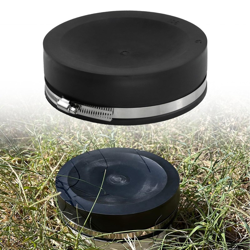 RULLINE 4 PCS 6" Flexible PVC Cap with Stainless Steel