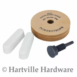 Flexcut PWS10 Standard Power Strop, with Flat Round Wheel and Buffing Compund