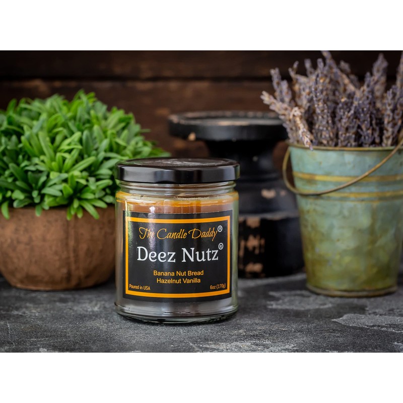 Deez Nutz- Funny- Banana Nut Bread- Hazelnut Vanilla- Scented Candle-