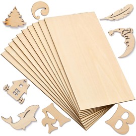 Balsa Wood Sheets Unfinished 10PCS Craft Plywood Sheets 200x100x1.5mm, Basswood Sheets Craft Wood, Plywood Board Thin Wood Board Sheets Unfinished Wooden Blank for Crafts, Model Making, Wood Burning