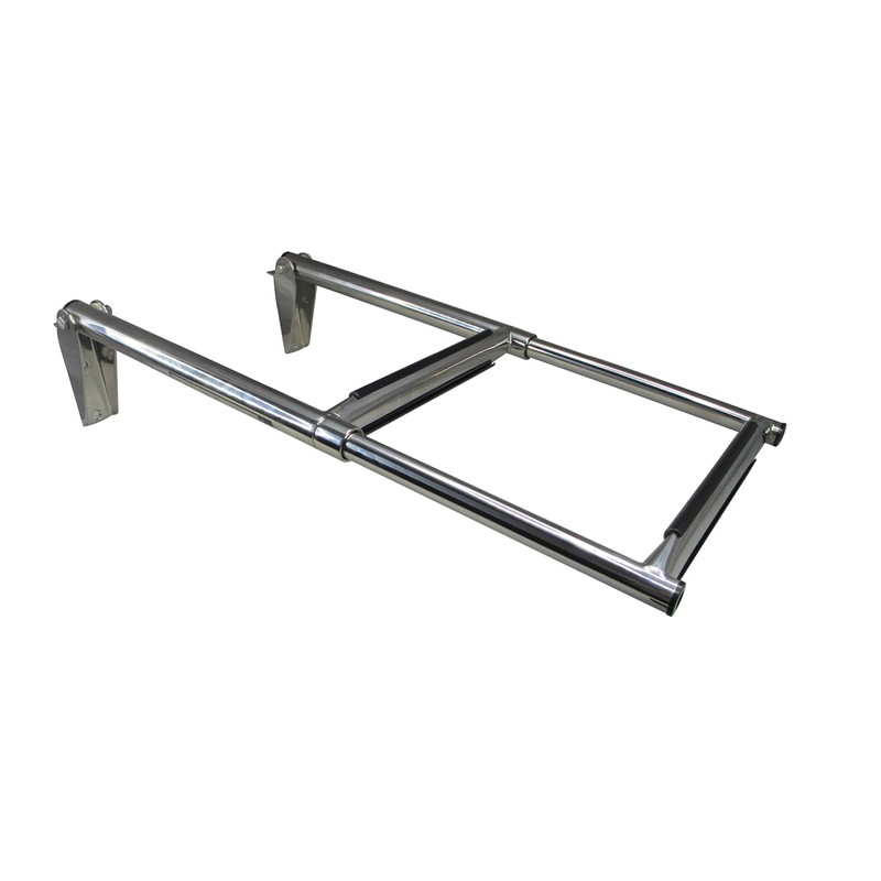 Marine Boat SS 2 Steps TELESCOPING Ladder Over Platform Rubber
