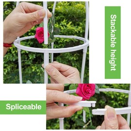 YOUTHINK Soporte para Plantas de Jardín Ajustable 145 cm Marco Trepador para Flores Frijoles Tomates Pepinos con 3 Cabezales Decorativos Soporte para Enredaderas y Plantas Trepaadoras