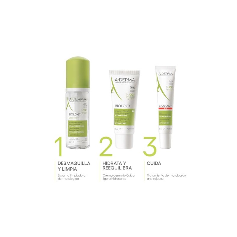 Aderma Biology Espuma Limpiadora Hidratante Facial Ingredientes Naturales 150ml
