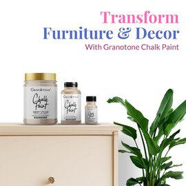 GRANOTONE Chalk Paint for Furniture | Matt-Finish Water-Based Acrylic Paint for Wood, Walls, Metal, Glass, Paper, Fabric Canvas | Maximum Coverage Chalk Paint for Kids & Adults, 250 Ml (DRIFT STONE)