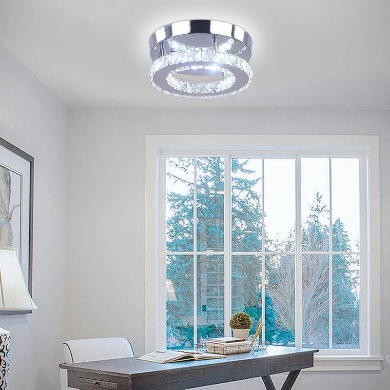 diisunbihuo Modern Mini Led Chandelier Semi Flush Mount Crystal Lighting