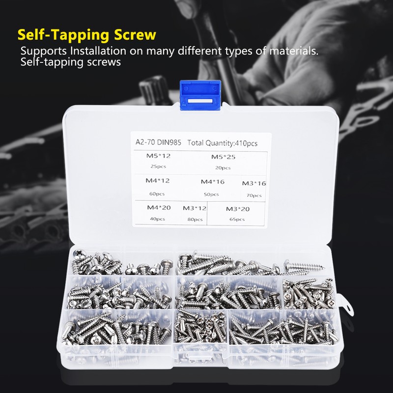 410PCs Self Tapping Screw Hardware Mixed Set Mini Power Tool