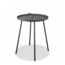 Homeroots 25" Gray Stainless Steel Round End Table