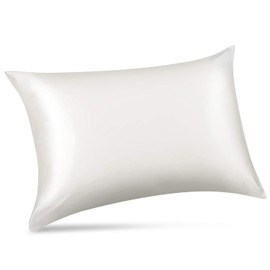 ALASKA BEAR Silk Pillowcase 20 by 54 for Couple Hair and Skin Organic 100% Mulberry Silk Pillow Slip for Bliss Sleep, Body Size(1pc, Ivory White)
