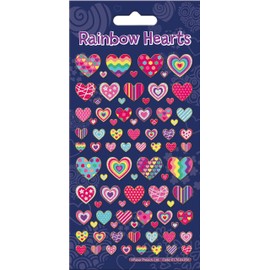Paper Projects 01.70.04.056 Rainbow Hearts Glitter Reusable Stickers, Multi-Colour, 19.5 cm x 9.5 cm