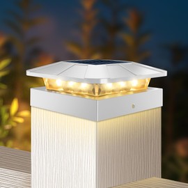 Peasur 4x4 Solar Post Cap Lights Outdoor with 3 Lighting Modes, LED Post Light Solar Powered Waterproof, Fence Deck Lights for Wood/Vinyl Posts