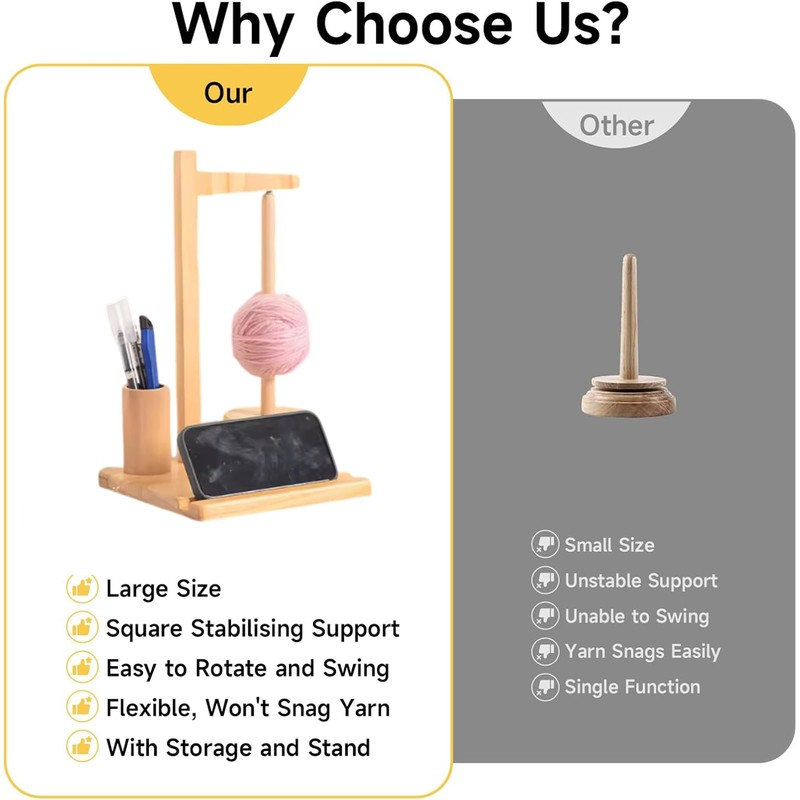 SQAQS Wood Wool Rotating Support, Strong Load Bearing, Wooden Yarn